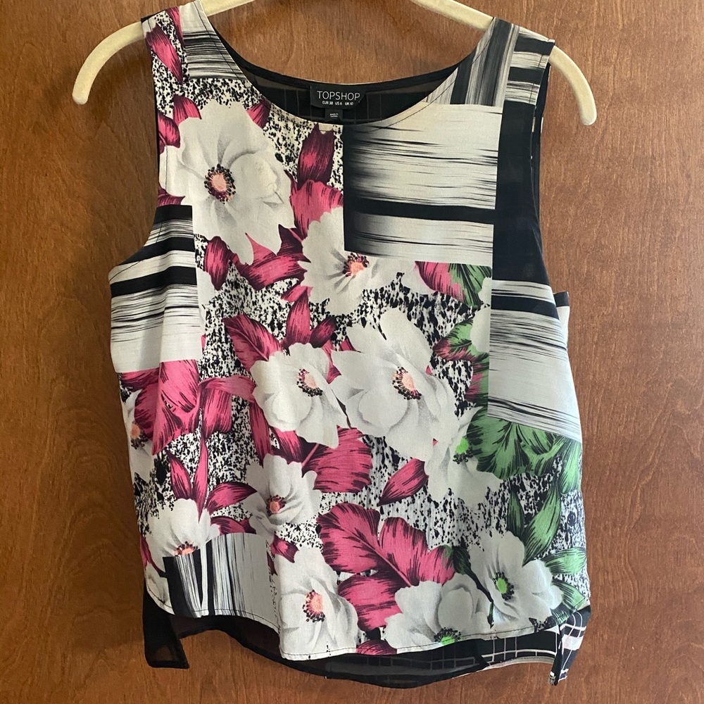 Topshop Patterned Tank Top